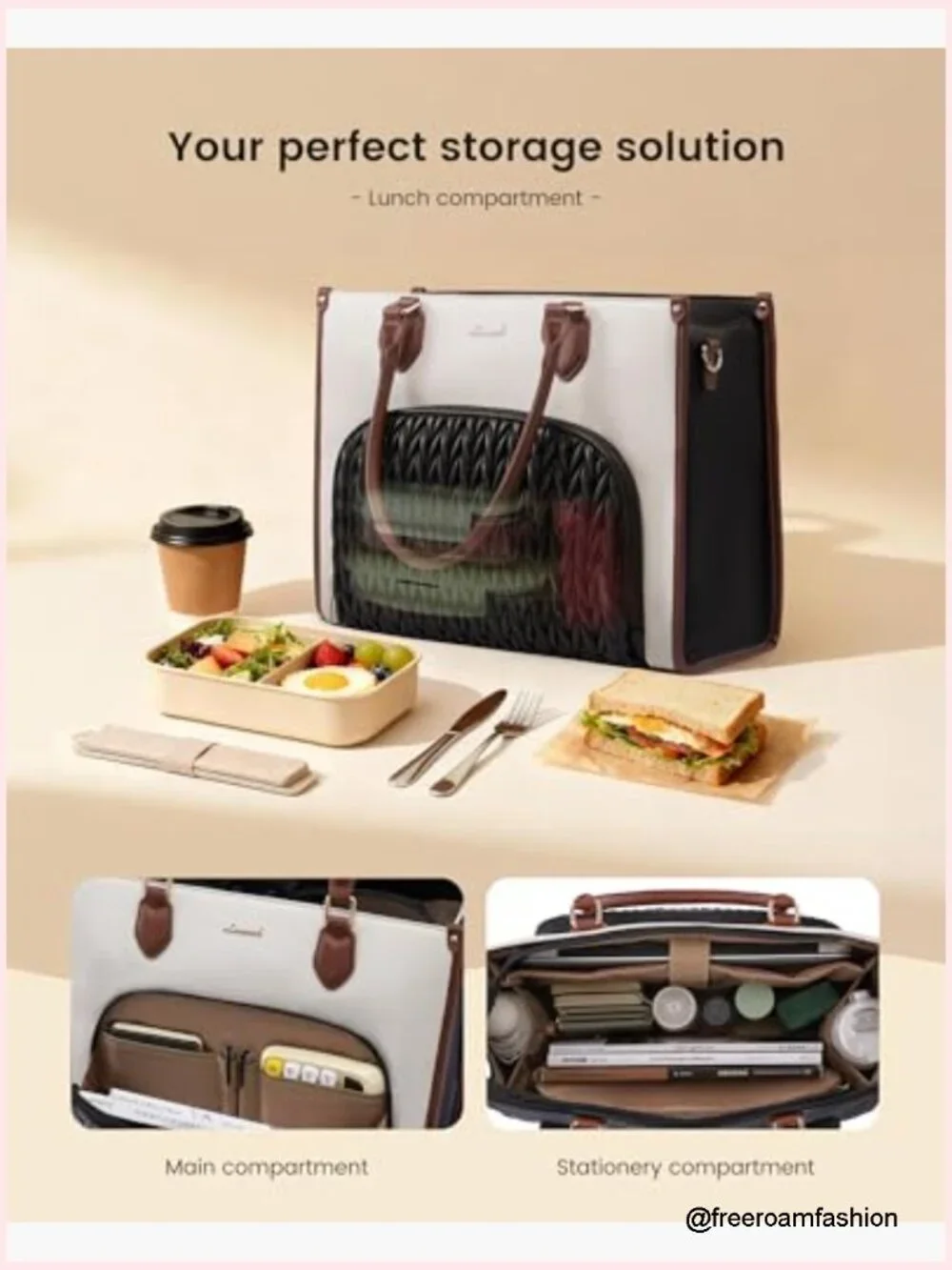 3-in-1 Insulated Lunch Tote Bag 15.6 Laptop Work Bag Teacher Nurse